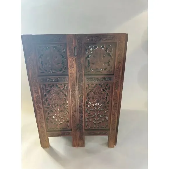 Antique Hand carved Hinged Square / Octagonal, Moroccan Style Table Base.